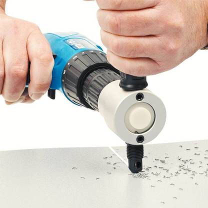 NITYA Double Head Sheet Metal Nibbler Cutter Holder Tool Power Drill Attachment Kit
