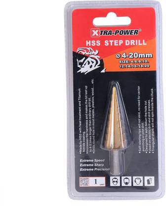Khadija XtraPower Hi Speed HSS Titanium Step drill bit 4-20MM