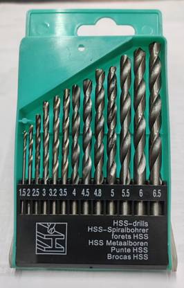 HAMRP HSS DRILL BIT 1.5mm to 6.4mm Set of 13pcs HSS DRILL BITS 1.5mm to 6.5mm Set of 13pc