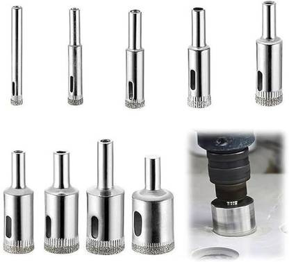 AS TOOL CENTER 9 PCS (6mm-22mm) Hole Saw Drill Bits Tools Set Tile Hole Cutter for a sharp, high precision and smooth cut with no broken edges In Seconds.