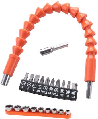 XDLB Flexible Drill Bit Extension Kit, Flexible Soft Shaft Extension Screwdriver Bits & Sockets Universal Nut Bit Power Hand Repair Tools Accessories 21 Pieces Set