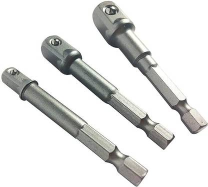 AS TOOL CENTER 3pc Power Tool Drill Socket Adaptor Set, 1/4" 3/8" 1/2",