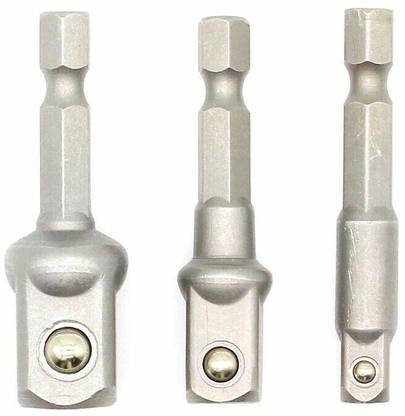 ATOZTOOLS Socket Adapter Impact Driver Drill BIts Set Hex Shank 1/4" 3/8" 1/2" Tools 3PCS