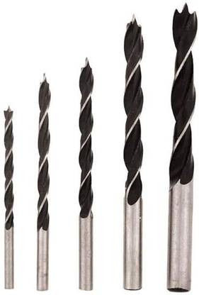 Digital Craft Drill Bit Hole Saw Cutter Tool Set Kit For Wood Working Twist Drill Three-Pointed Design 5pc Pro Round Shank Wood Work