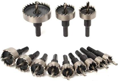 uptodatetools 12PCS HSS Drill Bit Set Stainless Steel Metal Alloy Cutter 14-50mm