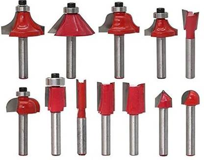 A&S TOOLSHOP Tungsten Carbide Router Bits - 12 Piece Router Bit Set with 1/2-Inch Shank Woodworking Tool Trimming Cutter
