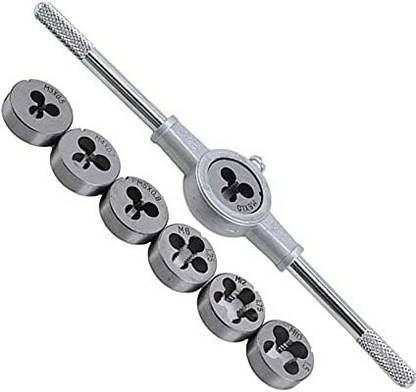 ATOZTOOLS 8pcs Metric Adjustable Tap Die Wrench Set M3-M12 Screw Thread Taper Hand Tool cut threads and bore taps quickly and easily with professional results