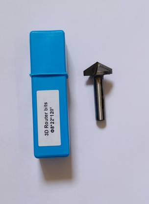 MK CNC TOOLS V bit 120 Degree / 3D Router Bits 8x22x120 V bit 120 Degree / 3D Router Bits 8x22x120