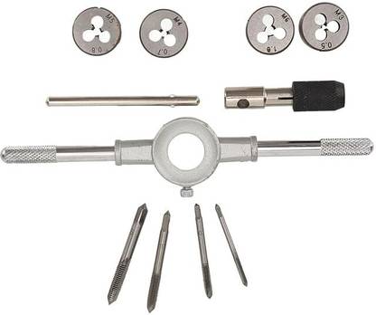 AS TOOL CENTER 10 Pcs Thread Repairing Dies Tool,Metric Tap Die Wrench Set M3 M4 M5 M6 Bearing Steel Standard Tap Die Metric Tool Thread Repair Tool,