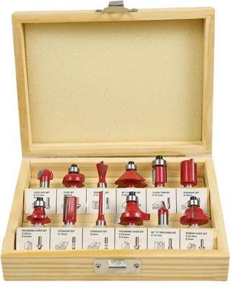 Maf Pro 12Pcs Premium Router Bit Set – 6mm Shank, Professional Quality with Wooden Case(12 Bits)