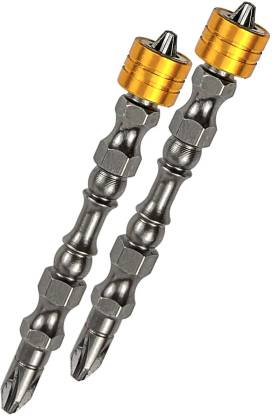KMECOMM Magnetic Drill Screwdriver Bits Magnetic Bit Holder S2 Steel Cross 2PCS Head Electric Screwdriver Phillips Screw Driver