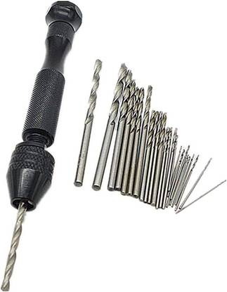 AS TOOL CENTER Mini Micro Hand Twist Drill Set Small Manual Chuck