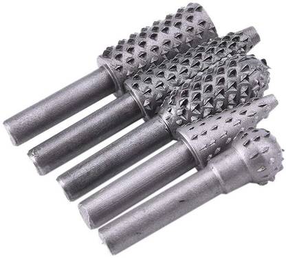 AS TOOL CENTER 5Pcs/Set High Speed Steel Burr Drill Bit Set Wood Carving Rasps for Shank Burs Tools Cutting Tool