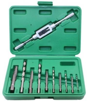 VTH 11Pcs Damaged Screw Extractor Set Bolt Drill Bits with Holding Wrench