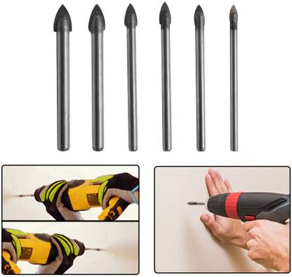 AS TOOL CENTER 4-10MM Ceramic Tile Glass Drill Bit hard alloy Cross Spear Head Application: wood,metal,glass,marble and rock drilling.