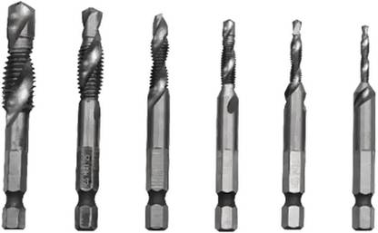 Lyla 6 Pieces M3 M4 M5 M6 M8 M10 HSS Tap Drill Bit Assortment' 6 Pieces M3 M4 M5 M6 M8 M10 HSS Tap Drill Bit Assortment Paddle Bits