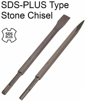 Gadariya King Flat&point 2pcs Electric Hammer Drill Bits Chisel SDS Plus Rotary HammerBits Set