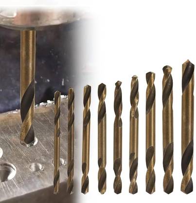 SERPLEX Ultrahard Iron Drill Steel Plate Iron Carpentry Drill Tool for Stainless Steel 9PCS Auger HSS Drill Bits Set Double-headed Metal Stainless Steel Cobalt Brad Points Set