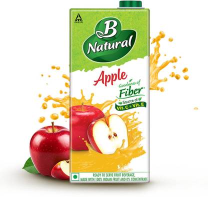 B Natural Apple Juice, Goodness of fiber, Vitamin C & E