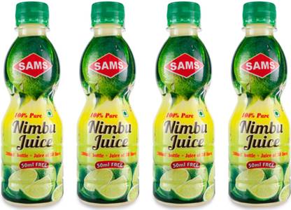 sams Nimbu Juice 300ml pack of 4 Instant Drink Juice With Source Of Vitamin C