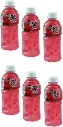 NATA NUTRICO Bits Drink Strawberry Flavoured With Nata De Coco 320ml - Pack of 6