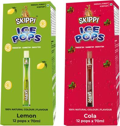Skippi Ice Pops Cola and Lemon Flavour Pack of 12+12