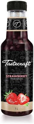 TasteCraft Premium Real Fruit Crush-1000ml (Strawberry)