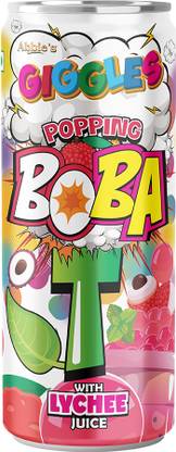 Abbie's Giggles Popping Boba Bubble Tea with Lychee Juice Drink,
