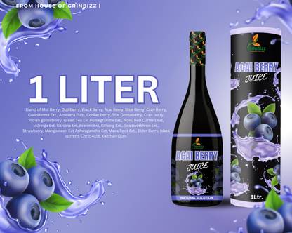 grinbizz Acai Berry Juice Boost Immune System/Heart Health/Skin Health