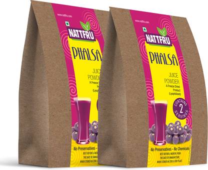 Nattfru Phalsa Juice Powder 100% Natural, Pure & Freeze Dried Juice powder (Pack of 2) - 40 X 4 Servings