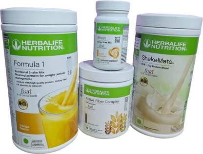 HERBALIFE F1-MANGO,FIBER COMPLEX200GM,SHAKEMATE500,AFRESH PEACH ENERGY DRINK Nutrition Drink