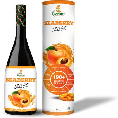 grinbizz Seaberry Juice Rich Omega 3,6,7 Supports Heart Health/Digestion & Skin Health