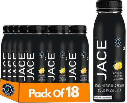 JACE Activated Charcoal Lemonade Juice(Pack of 18)Removes Toxins From Body