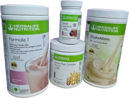 HERBALIFE F1-ROSE KHEER ,FIBER COMPLEX200GM,SHAKEMATE500,AFRESH KASHMIRI ENERGY DRINK Nutrition Drink
