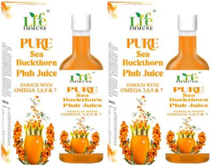 Life Immune Sea Buckthorn syrup || Ayurvedik juice 100 Present Result Pack of 2