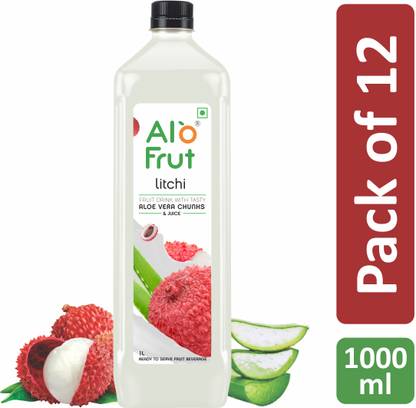 ALOFRUT Litchi Aloevera Chunks & Juice 1000mL | Ready to Serve Fruit Drink