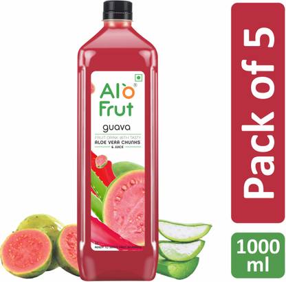 ALOFRUT Guava Aloevera Chunks & Juice 1000 ml | Ready to Serve Fruit Drink