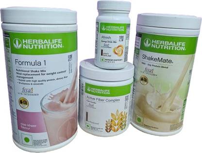 HERBALIFE F1-ROSE KHEER ,FIBER COMPLEX200GM,SHAKEMATE500,AFRESH ELAICHI ENERGY DRINK Nutrition Drink