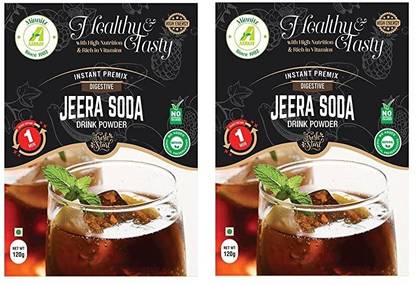 AARKAY Natural Instant Jeera Soda Premix High Energy Drink Powder 120g Each