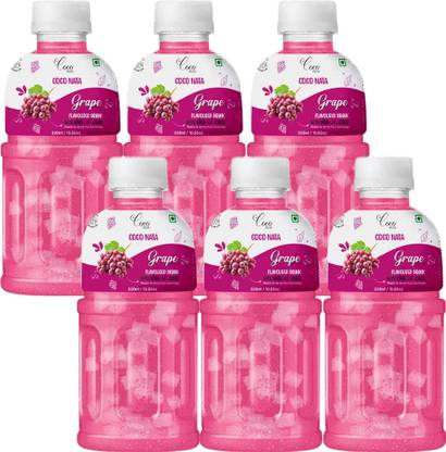 COCOHIGH Grape Juice 25% with NATA De Coco 320 ml (Pack of 6)