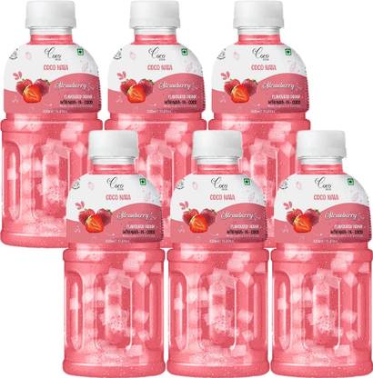 COCOHIGH Strawberry Juice 25% with NATA De Coco 320 ml (Pack of 6)