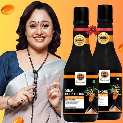 Srishma Sea Buckthorn Juice, Himalayan Berry, Enrich With Omega 3,6,9 & 7 (Pack of 2)