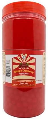 Twisty The Boba Station Cranberry Popping Boba for Bubble Tea, Milkshakes, Ice Cream - 1kg