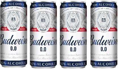 Budweiser Non Alcoholic Beer 330 ML Can ( Imported ) ( Pack of 4 ) (330 ml)