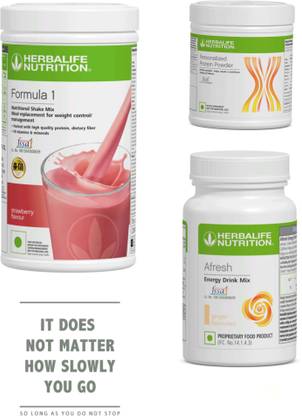 HERBALIFE NUTRITION NUTRITION COMBO-STROWBERRY SHAKE ,PROTEIN POWDER 200GM AND GINGER AFRESH Protein Shake