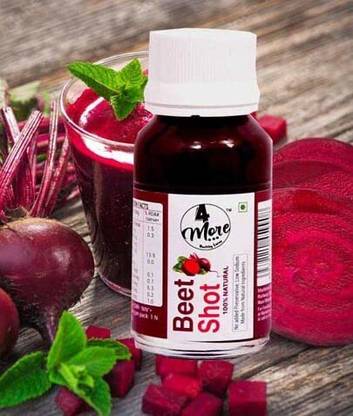 4MORE 100% Natural Cold Pressed Beetroot Shot fortified with Ginger l Helps Digestion