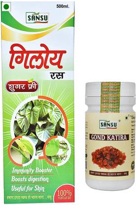 SANSU HEALTH CARE Gond katira 100g + Giloy Juice 500ml