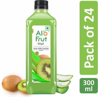 ALOFRUT Kiwi Aloevera Chunks & Juice (300 ml) | Ready to Serve Fruit Drink
