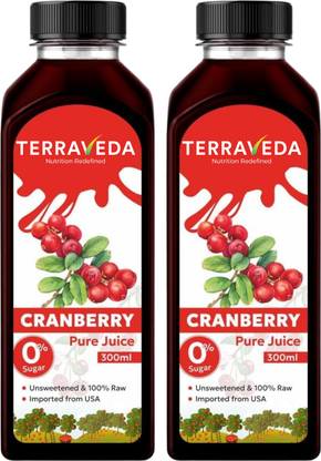 Terraveda 100% Pure Cranberry Juice - No Added Sugar Cranberry Juice For UTI