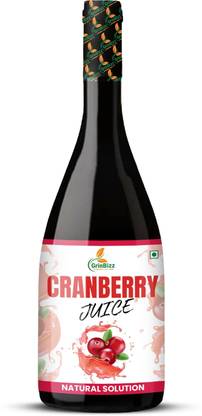 grinbizz Cranberry Juice Prevent UTI/100% Energy Juice/No Added Sugar